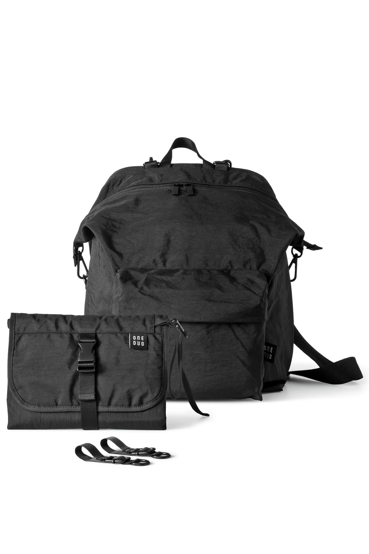 One Duo Designer Baby Diaper Bag, Classic Nylon, Big - Black - source image 51662