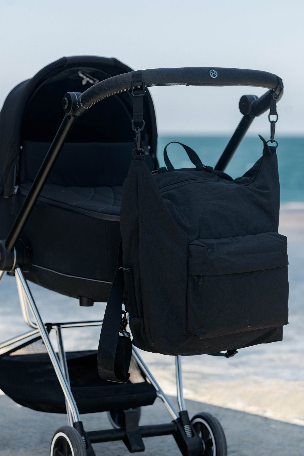 One Duo Designer Baby Diaper Bag, Classic Nylon, Big - Black - source image 51665