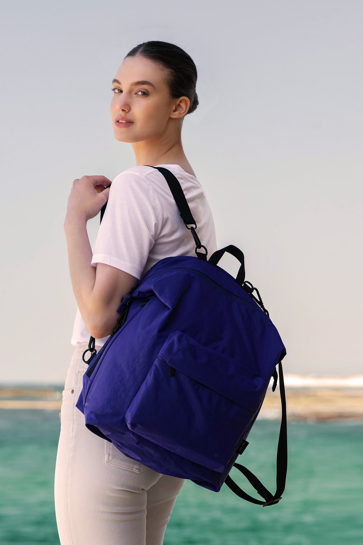 One Duo Designer Baby Diaper Bag, Classic Nylon, Big - Cobalt Purple - source image 51727