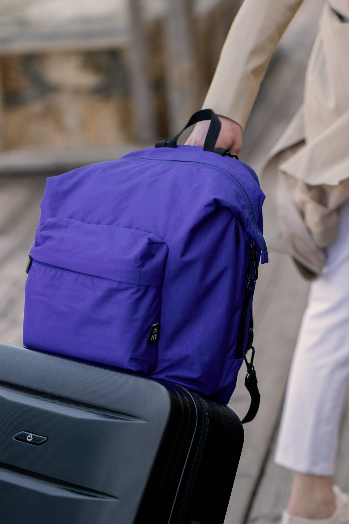 One Duo Designer Baby Diaper Bag, Classic Nylon, Big - Cobalt Purple - source image 51735
