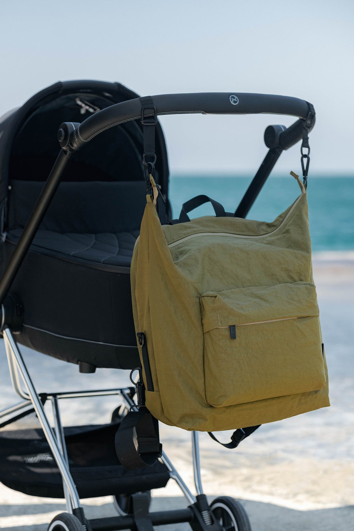 One Duo Designer Baby Diaper Bag, Classic Nylon, Big - Khaki - source image 51713