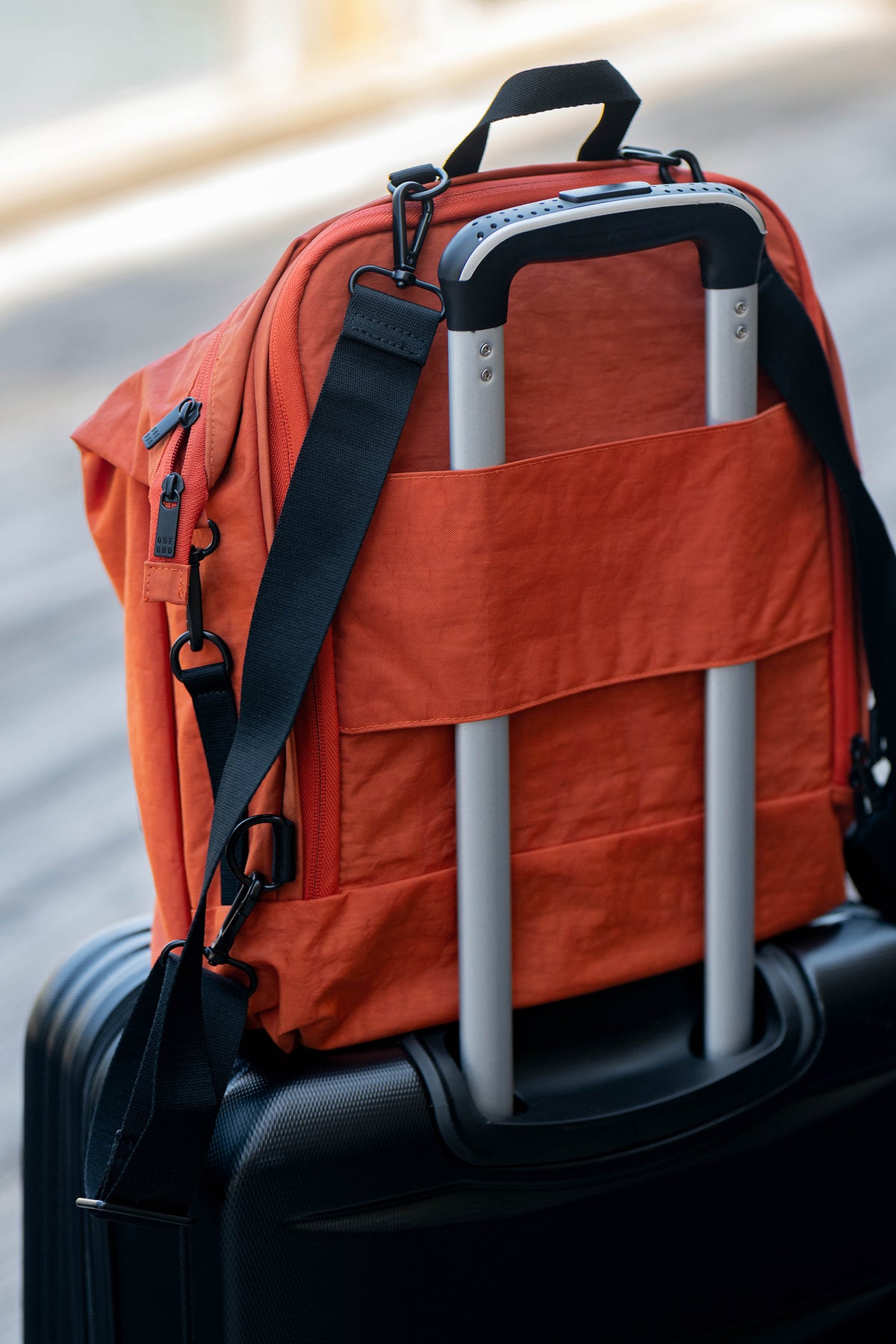 One Duo Designer Baby Diaper Bag, Classic Nylon, Big - Red Loam - source image 51699