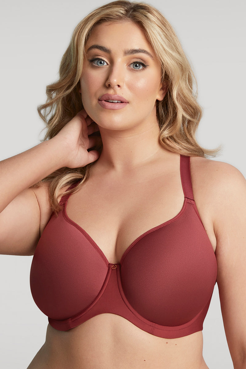 Panache Elegance Moulded Spacer T-Shirt Bra - Mineral Red - source image 52711