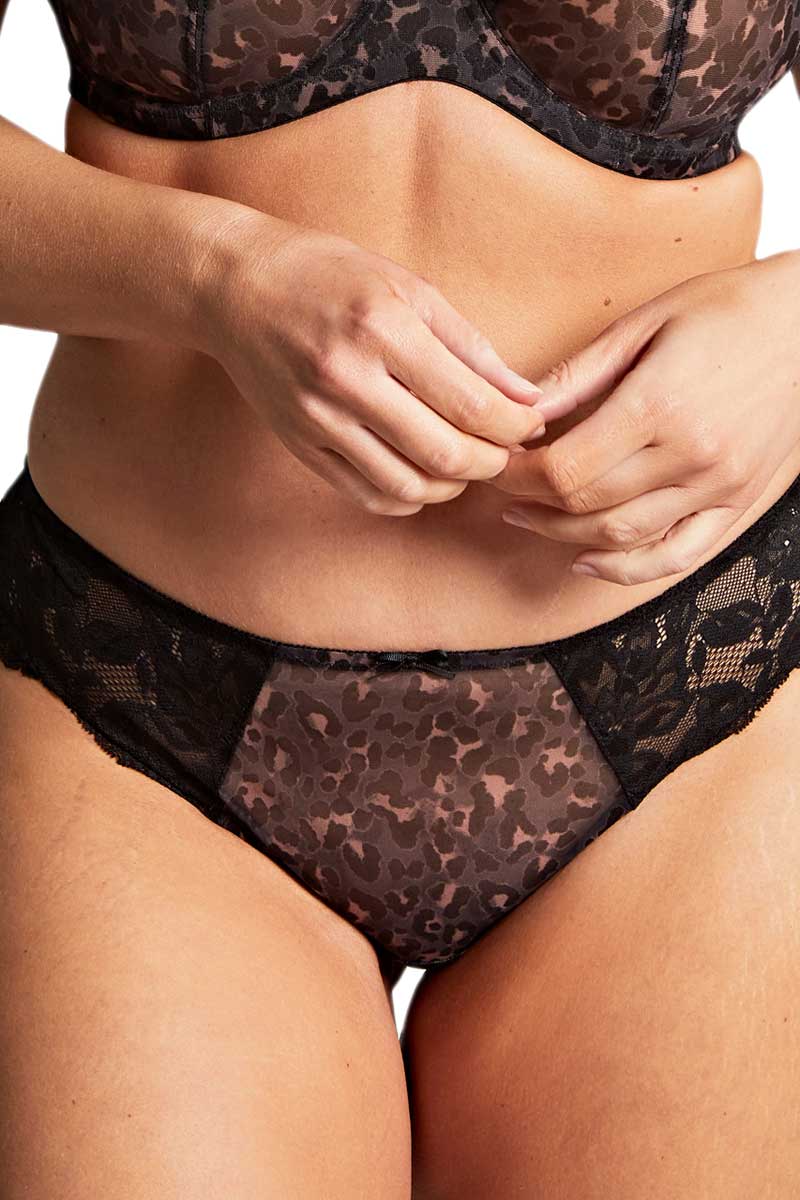 Panache Nina Brazilian Panty Brief - Black Leopard - source image 67036