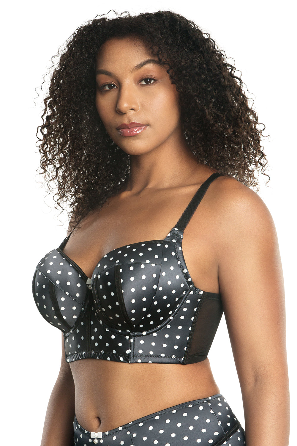 Parfait Charlotte Underwired Longline Padded Bra - Black Dot - source image 46648