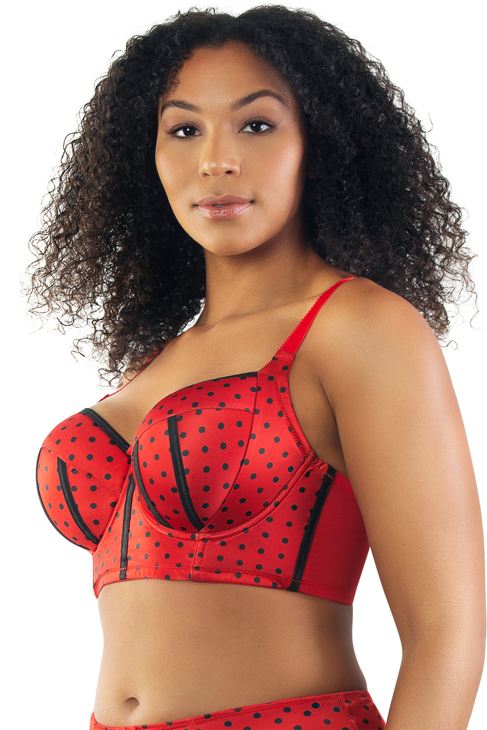 Parfait Charlotte Underwired Longline Padded Bra - Racing Red Dot - source image 46651