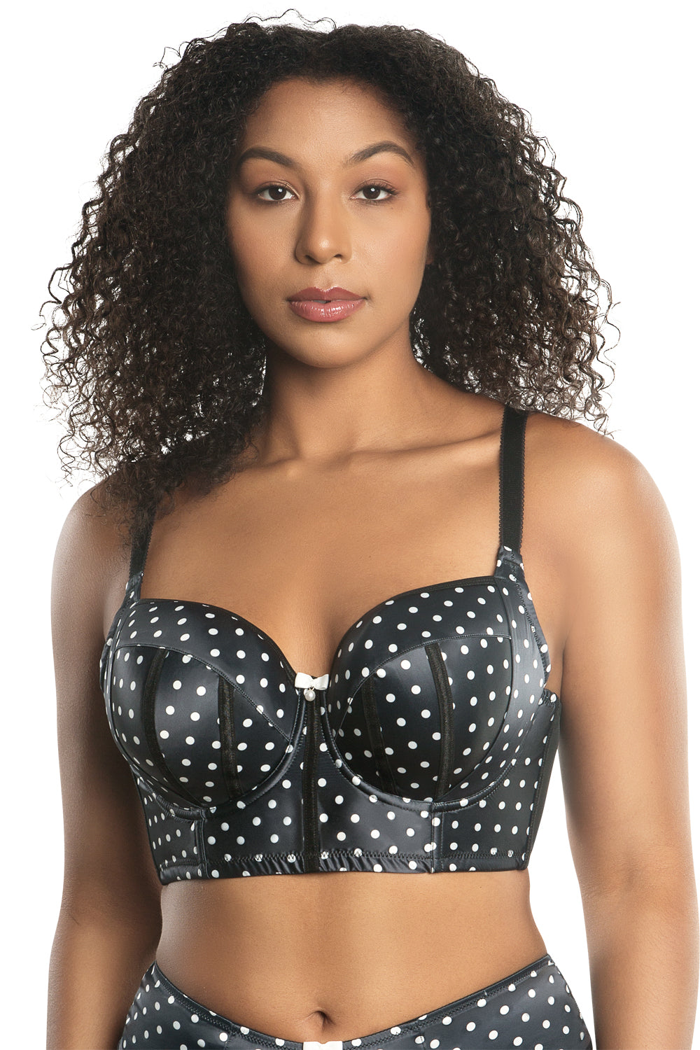 Parfait Charlotte Underwired Longline Padded Bra - Black Dot - source image 46647