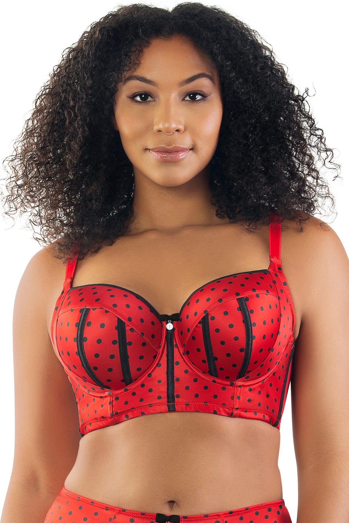 Parfait Charlotte Underwired Longline Padded Bra - Racing Red Dot - source image 46650