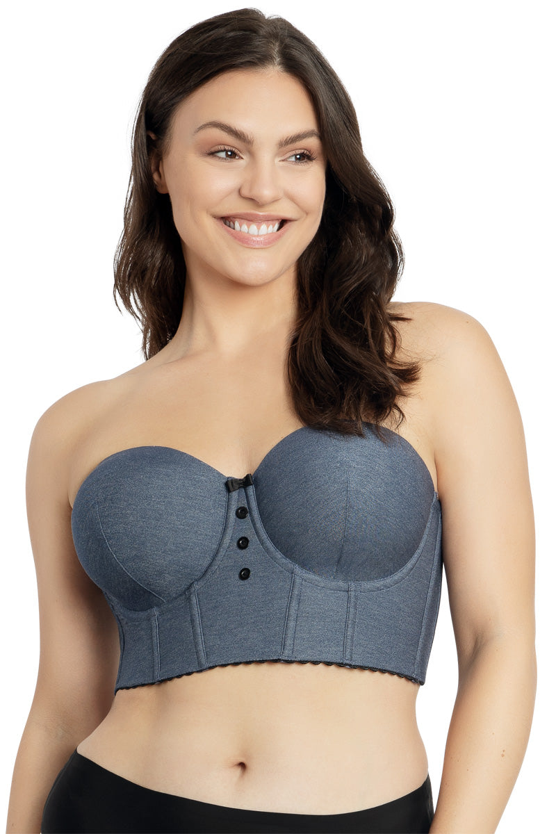 Parfait Dolly Denim Longline Strapless Bustier - Dark Blue Denim - source image 56595