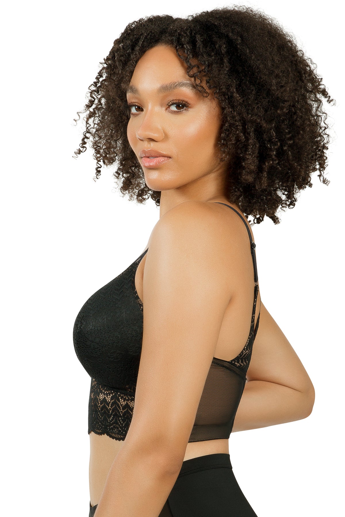 Parfait Mia Lace Wire-Free Padded Lace Bralette - Black - source image 38000