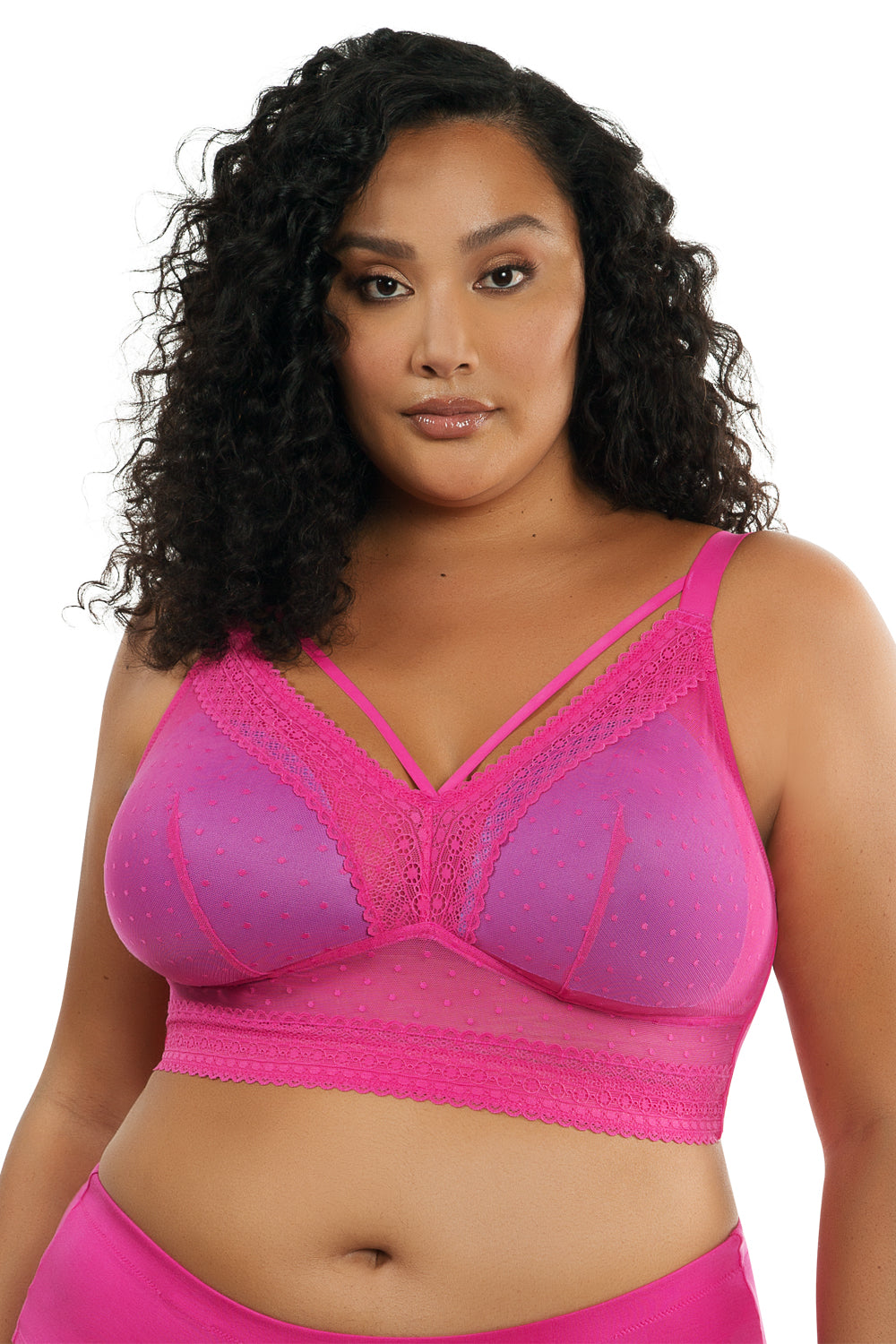 Parfait Mia Dot Wire-Free Bralette - Bright Pink - source image 41050