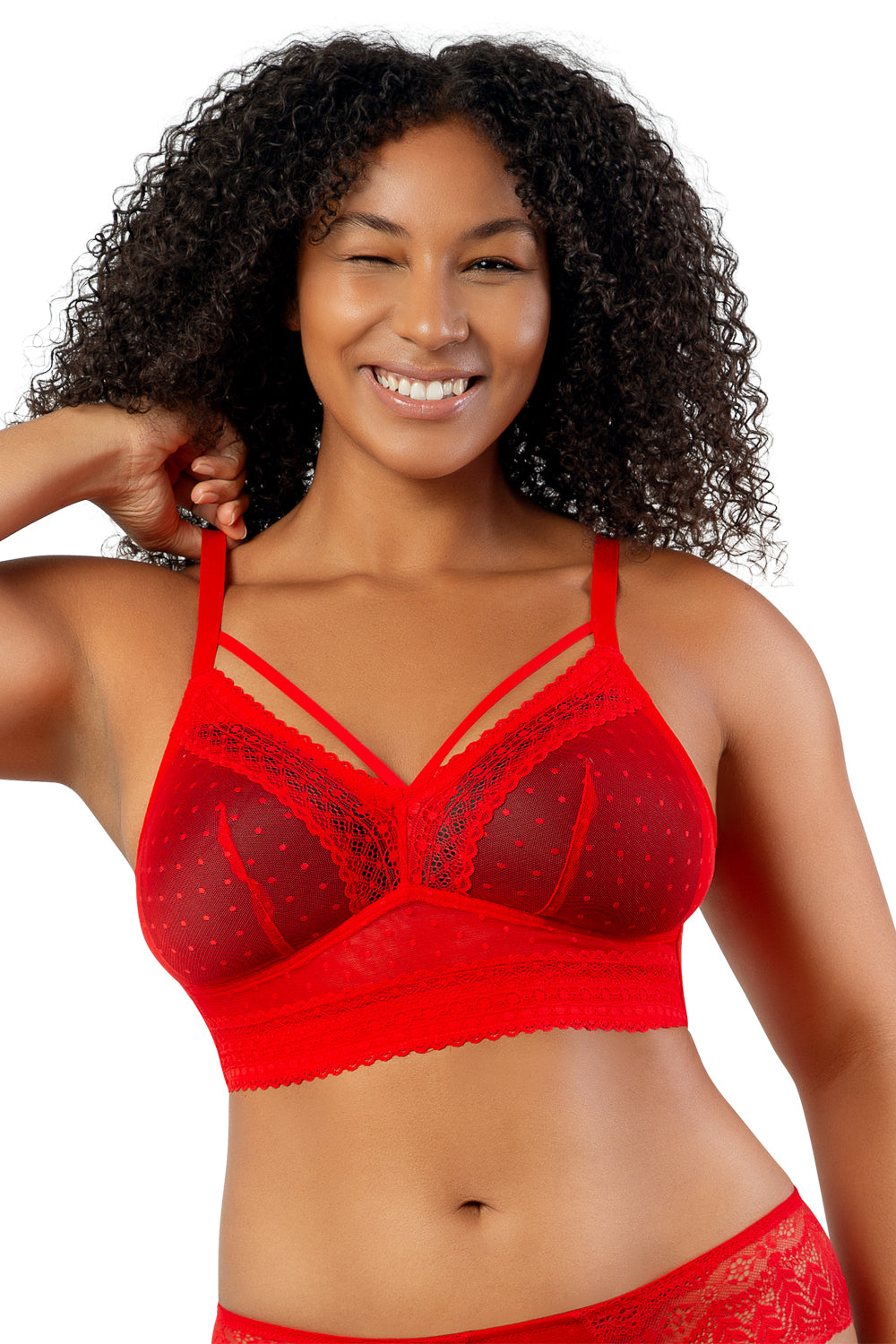 Parfait Mia Dot Wire-Free Bralette - Racing Red - source image 46674
