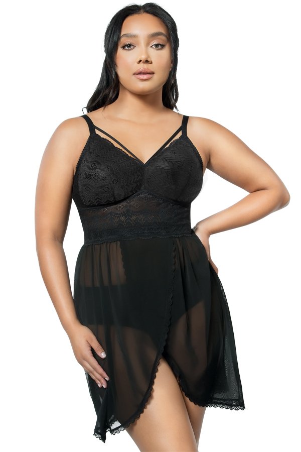 Parfait Mia Lace Chemise - Black - source image 42392