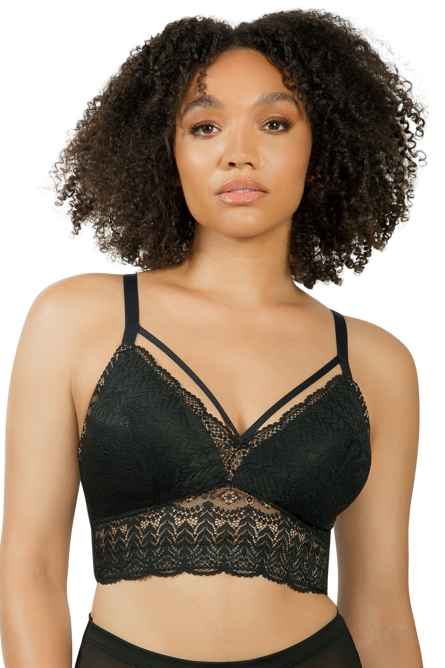 Parfait Mia Lace Wire-Free Padded Lace Bralette - Black - source image 37999