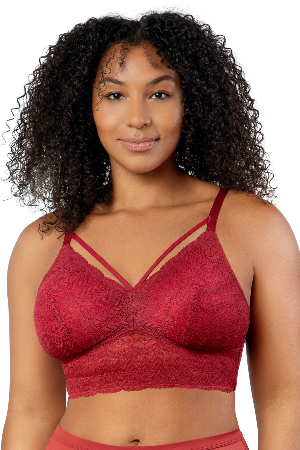 Parfait Mia Lace Wire-Free Padded Lace Bralette - Rio Red - source image 46692