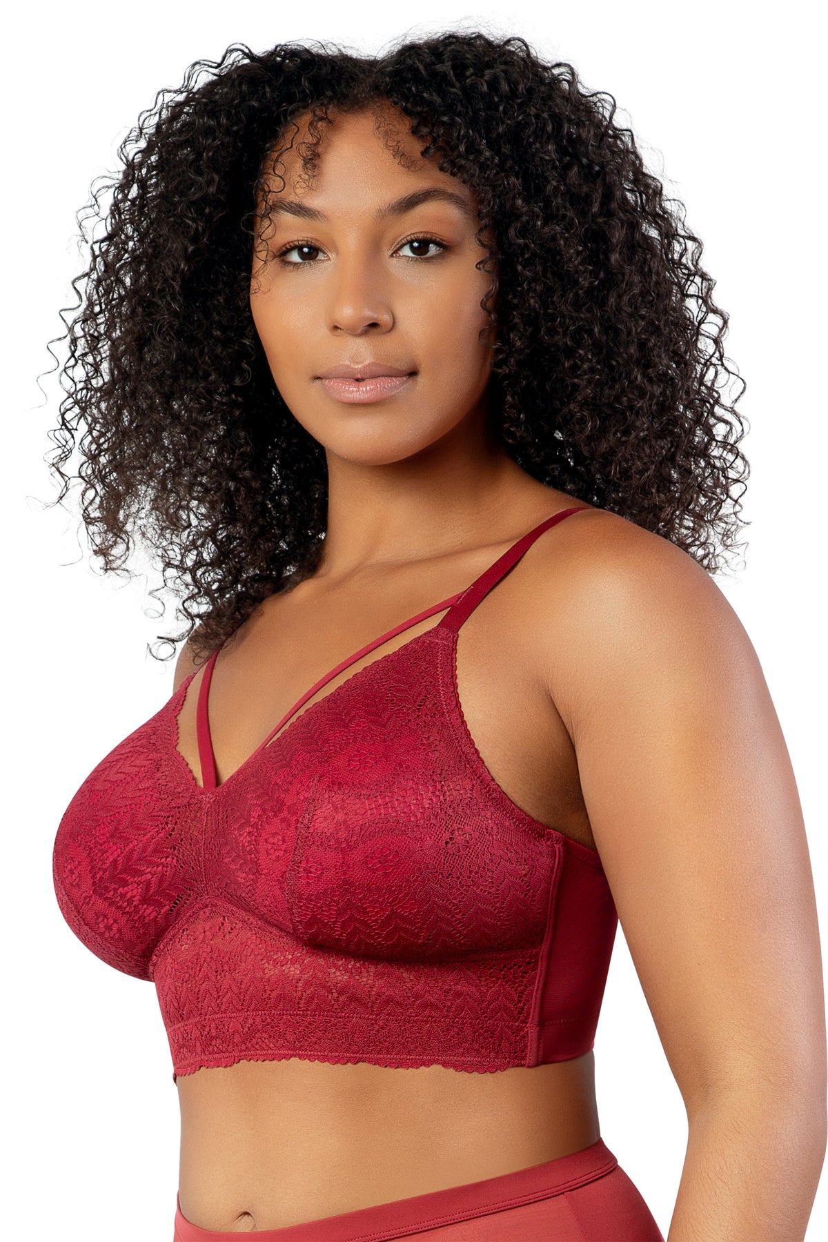 Parfait Mia Lace Wire-Free Padded Lace Bralette - Rio Red - source image 46693