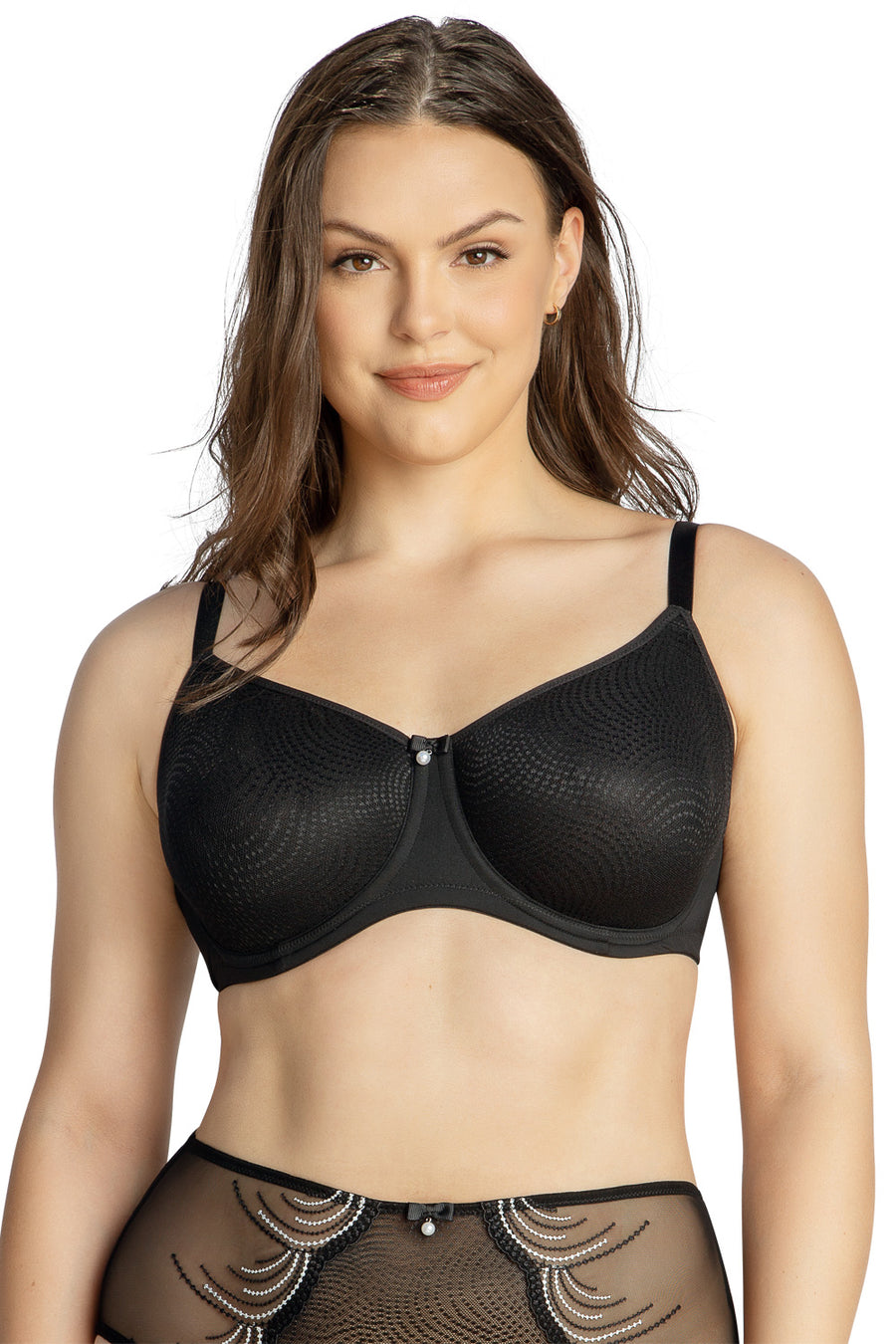 Parfait Pearl Seamless Minimizer Bra - Black - source image 53992