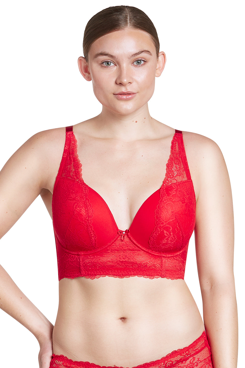 Parfait Sandrine Plunge Longline Bra - Racing Red - source image 38157
