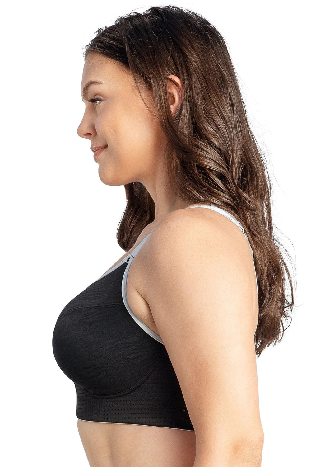 Parfait Wave Wire Free Sports Bra - Black - source image 55080