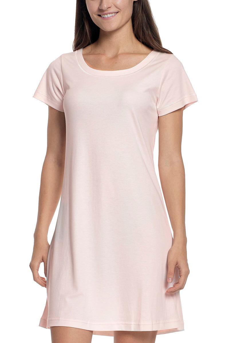 P.Jamas Butterknit Cap Sleeved Gown, Short - Pink - source image 60890