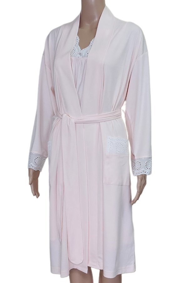 P.Jamas Butterknit with Eyelet - Pink - source image 65860