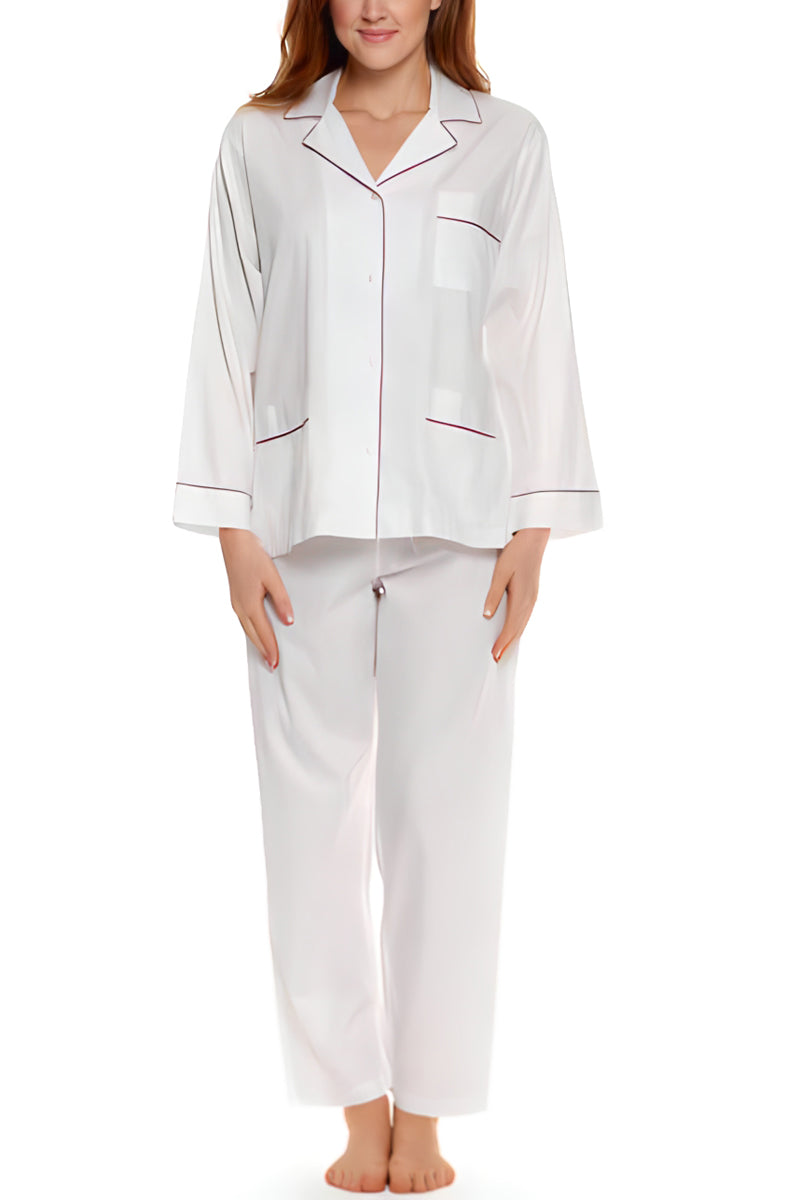 P.Jamas Women's White Classics Pajama