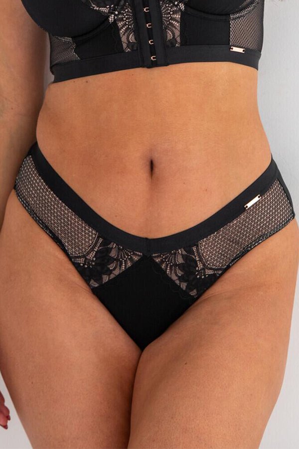 Poir Moi India Gatsby Lace V Brief - Black/Cosmetic - source image 67286