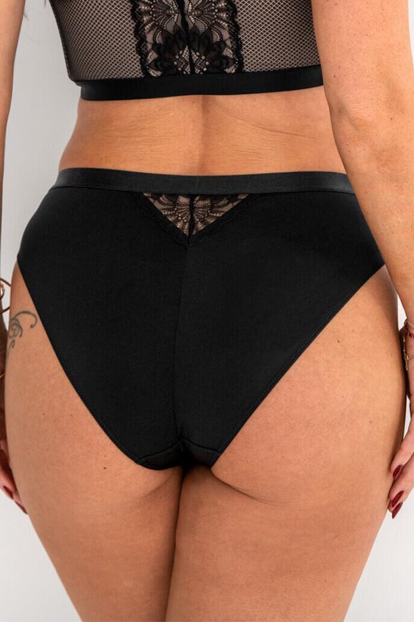 Poir Moi India Gatsby Lace V Brief - Black/Cosmetic - source image 67287