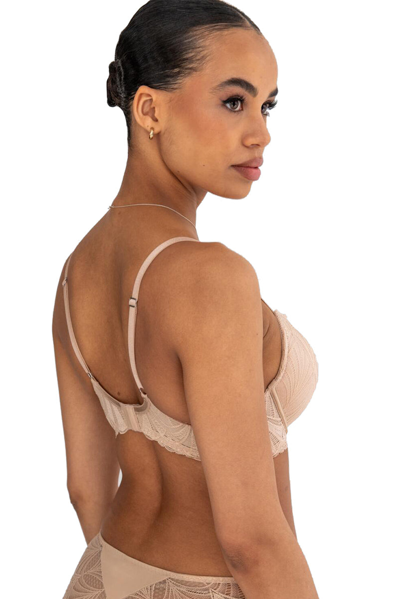 Pour Moi New Romance Padded Push-Up Plunge Bra - Almond - source image 67048