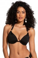 Pour Moi Swimwear Samoa Boost Push Up Padded Underwired Bikini Top - Black - source image 64889