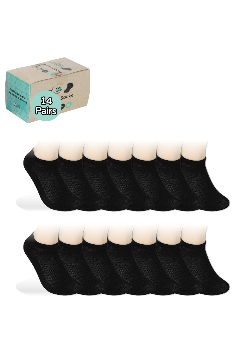 Pulliez Thin Cotton Blend Low Cut Ankle Adults Size M Socks, 14-Pack
