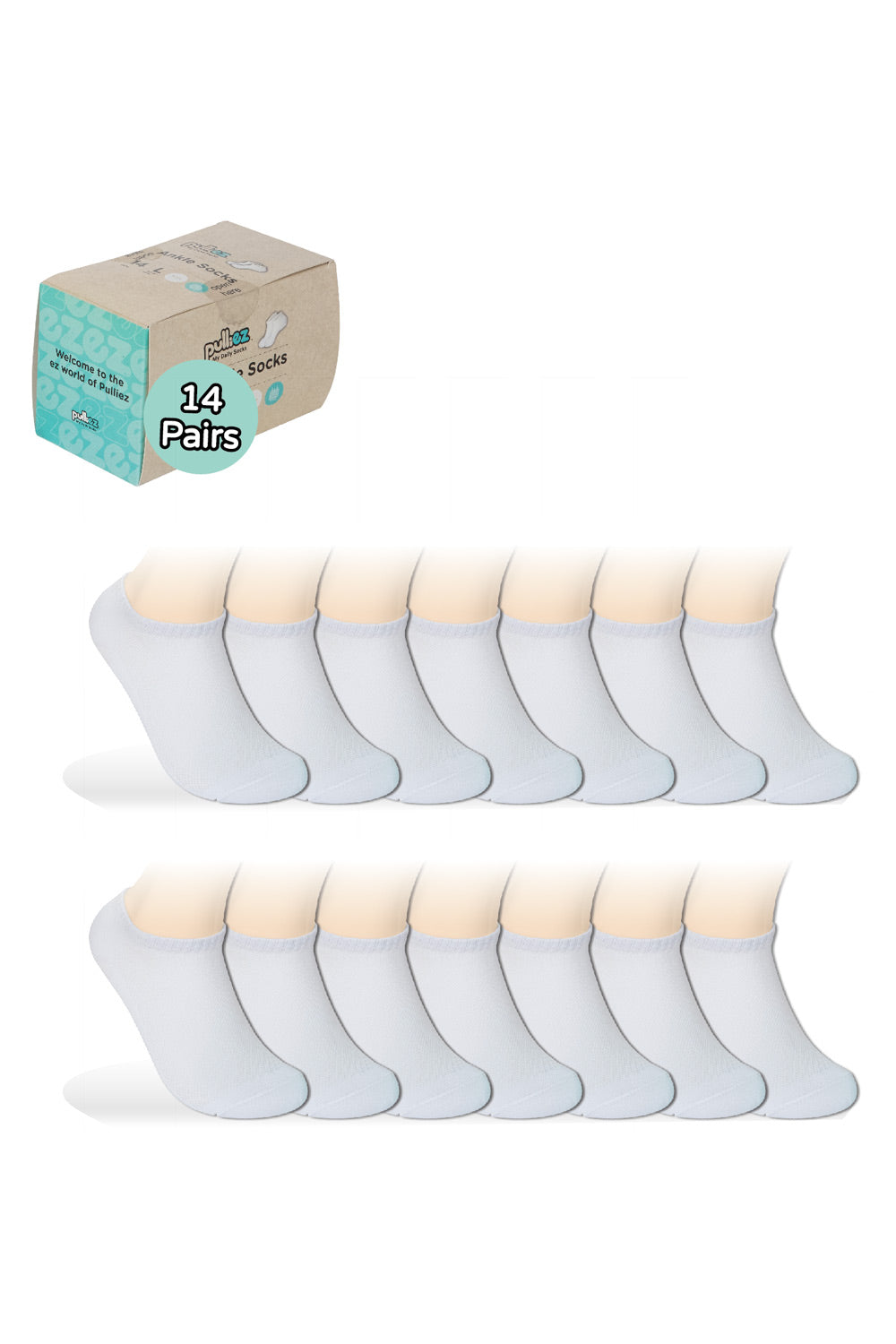 Pulliez Thin Cotton Blend Low Cut Ankle Adults Size M Socks, 14-Pack