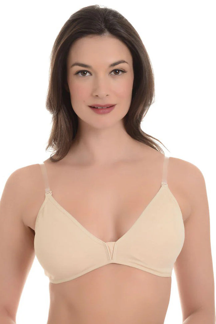 QT Dance Deep Plunge Ballet Dance Bra - Sand - source image 74737