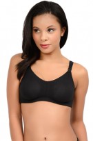 QT Intimates Cotton Blend Wireless Nursing Bra - Black - source image 31193