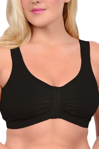 QT Intimates Front Hook Pocket Bra - Black - source image 40949