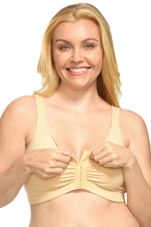 QT Intimates Front Hook Pocket Bra - Nude - source image 31339