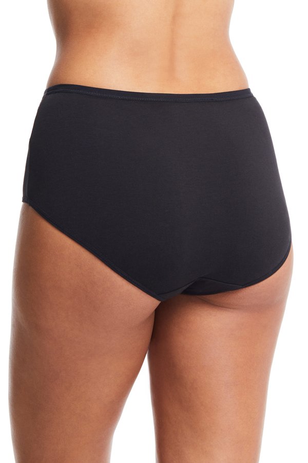 QT Intimates Modern Panty with Lace Insert - Black - source image 56533