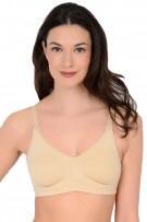 QT Intimates Molded Cotton Blend Nursing Bra - Nude - source image 31202