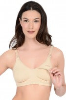 QT Intimates Molded Cotton Blend Nursing Bra - Nude - source image 31203