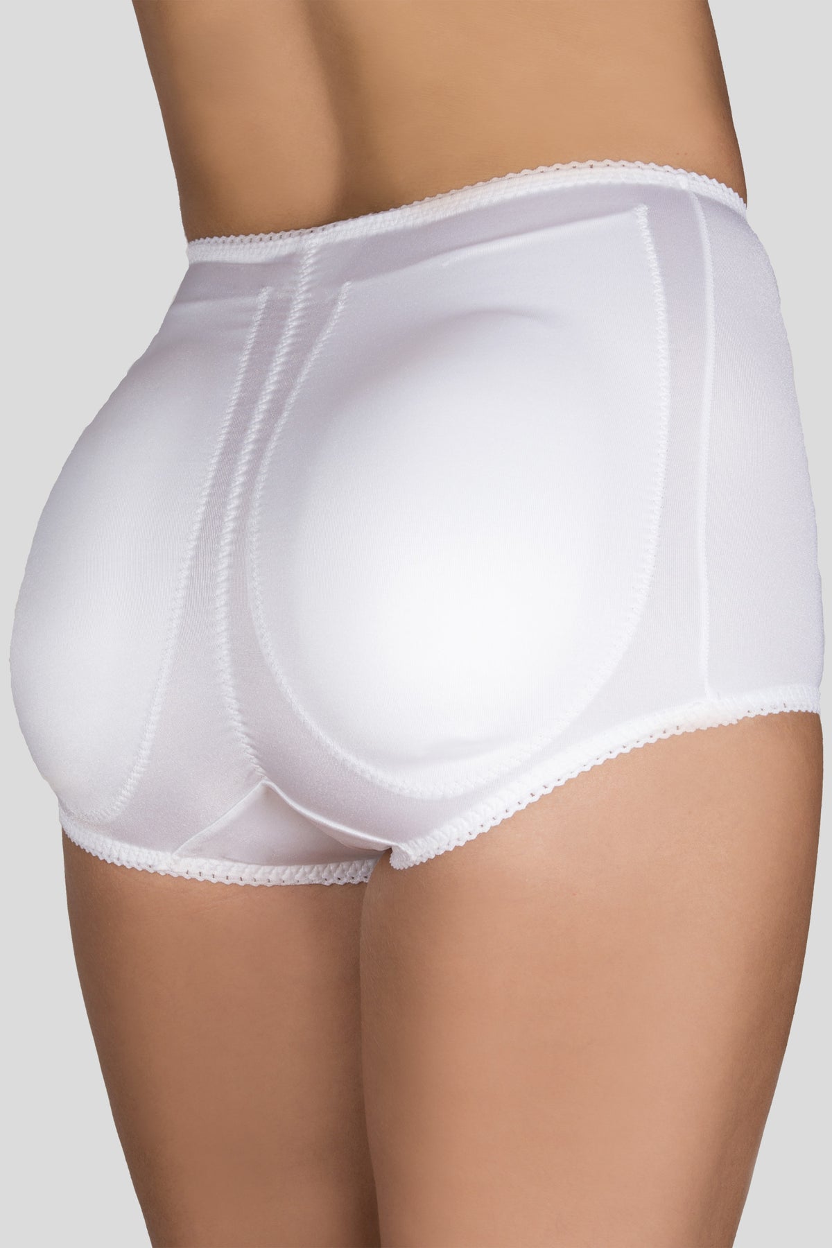 Rago Padded Panty Brief Light Shaping with Removable Pads - White
