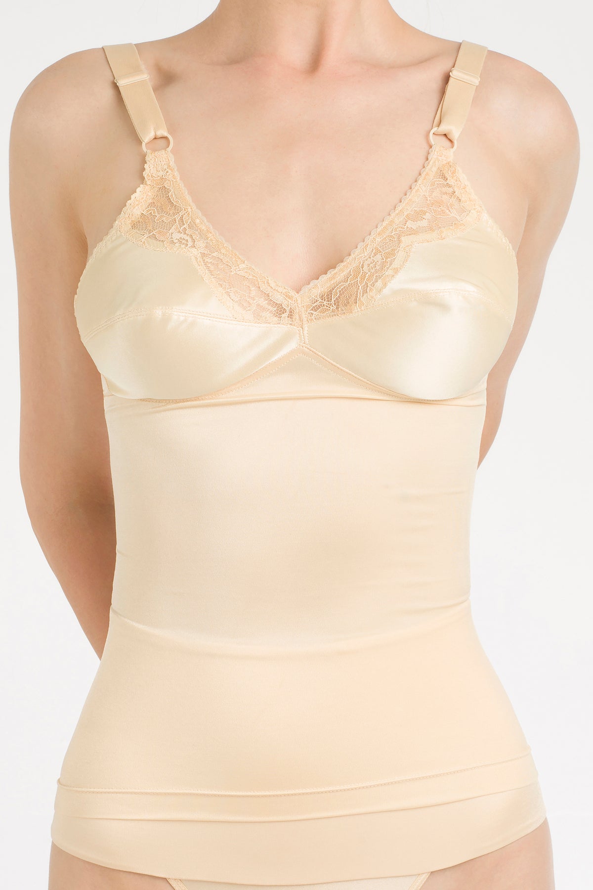 Rago Satin and Lace Stretch Camisole Soft Shaping