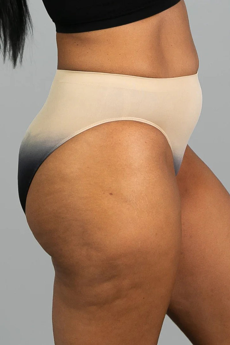 Rhonda Shear Ahh Seamless Ombre Brief 2-Pack - Beige/Black - source image 73999