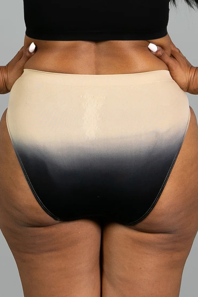 Rhonda Shear Ahh Seamless Ombre Brief 2-Pack - Beige/Black - source image 74000