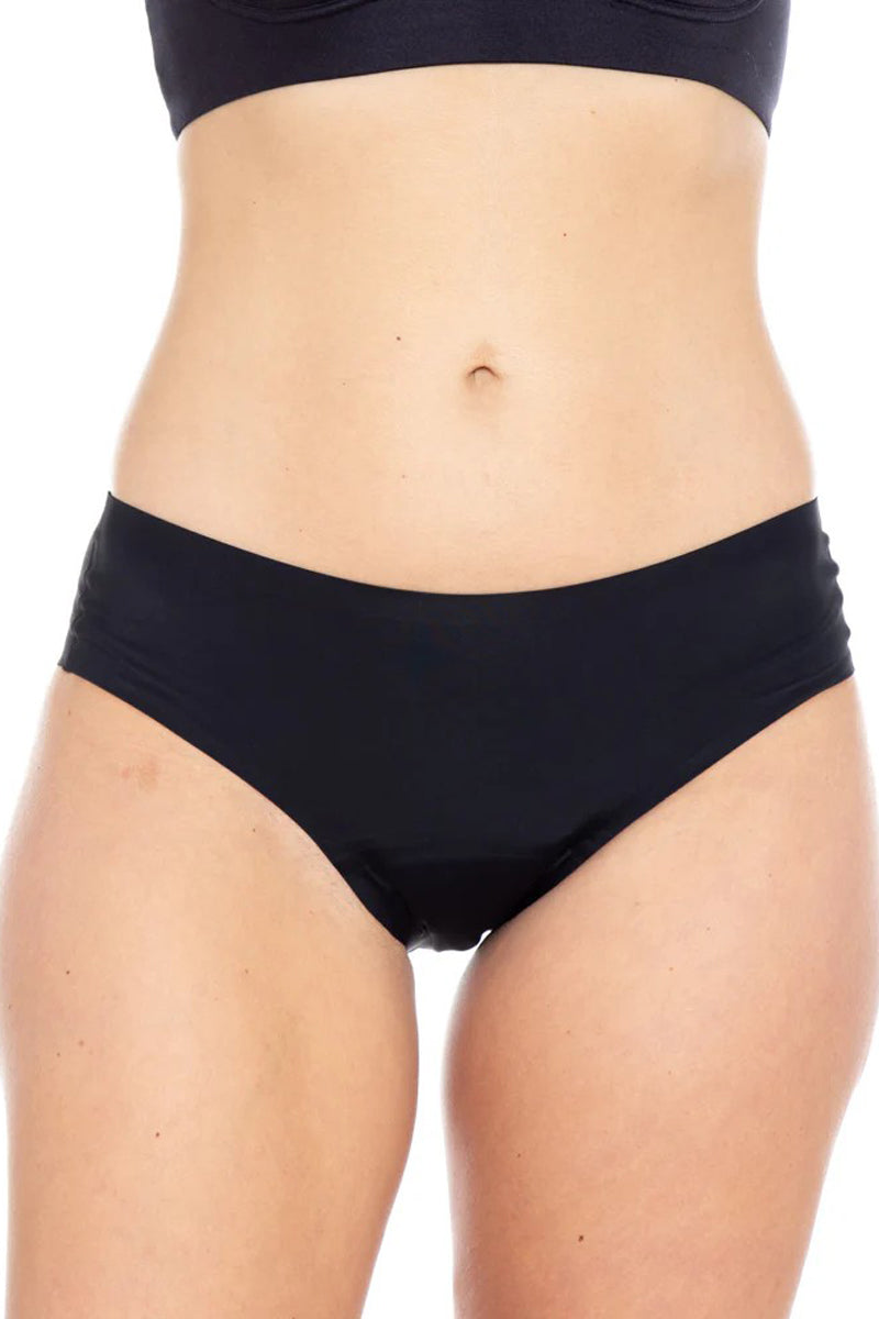 Rhonda Shear Bonded Edge Leakproof Brief Panty - Heavy Hold - Black - source image 74020