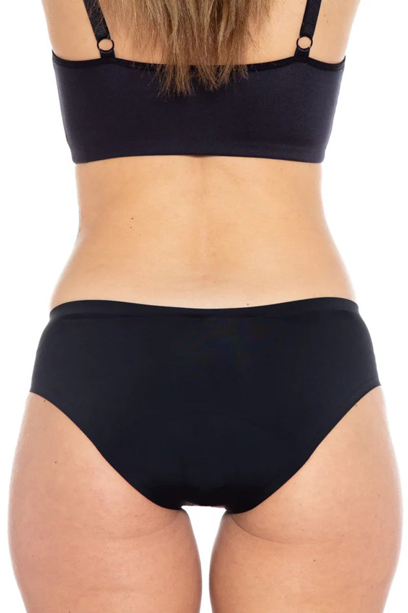 Rhonda Shear Bonded Edge Leakproof Brief Panty - Heavy Hold - Black - source image 74021