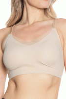 Rhonda Shear Invisible Edge Bra w. Mesh Cut-out Detail - Beige - source image 73395
