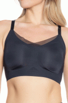 Rhonda Shear Invisible Edge Bra w. Mesh Cut-out Detail - Black - source image 73397