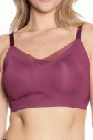 Rhonda Shear Invisible Edge Bra w. Mesh Cut-out Detail - Deep Wine - source image 73399