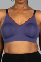 Rhonda Shear Invisible Edge Scalloped Neckline Bra - Indigo/Burgundy - source image 73343