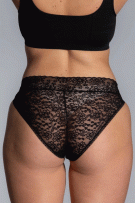 Rhonda Shear Lace Bikini Panty - Black - source image 73497